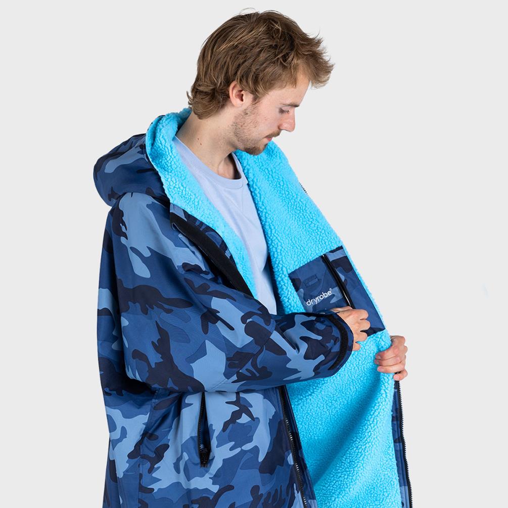 dryrobe Advance Long Sleeve Changing Robe - Blue Camo / Blue Extra Image 1